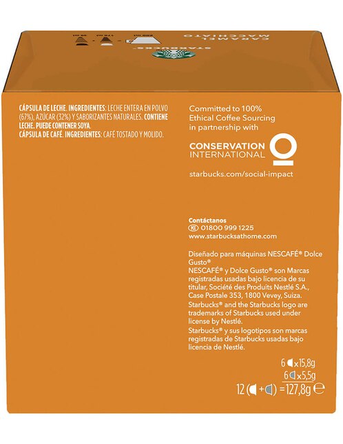 Set de 12 cápsulas café con leche Starbucks Dolce Gusto 2