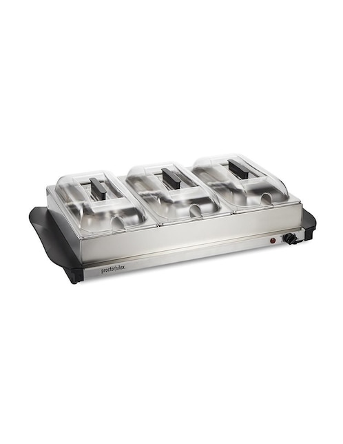Chafer bufetera de acero inoxidable Hamilton Beach 3 compartimentos