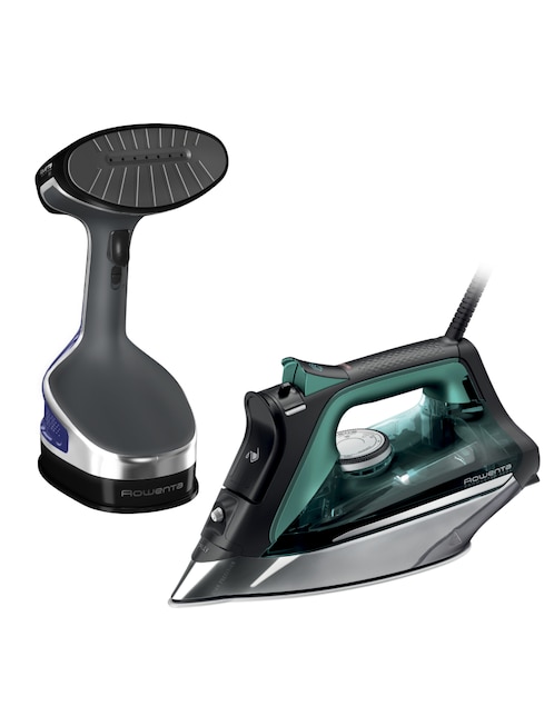 Combo Plancha + Cepillo de vapor Rowenta Steam Iron PAQDW8360 suela acero inoxidable