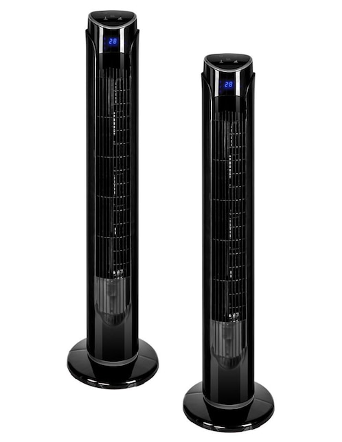Set ventilador de pedestal smart 2 piezas Blue Fan con control remoto 3 velocidades