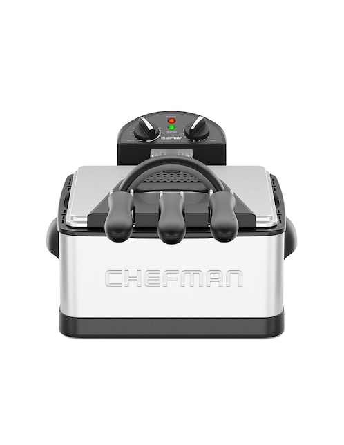 Freidora de aceite con compartimento doble Chefman Freidoras de Aceite 4.2L RJ07-45-SS-MX-V2 nuevo