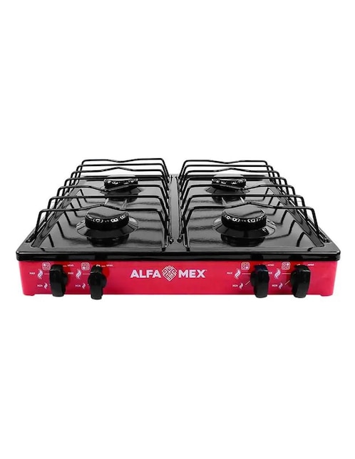 Parrilla de gas Alfamex 311-5-Rojo de acero porcelanizado