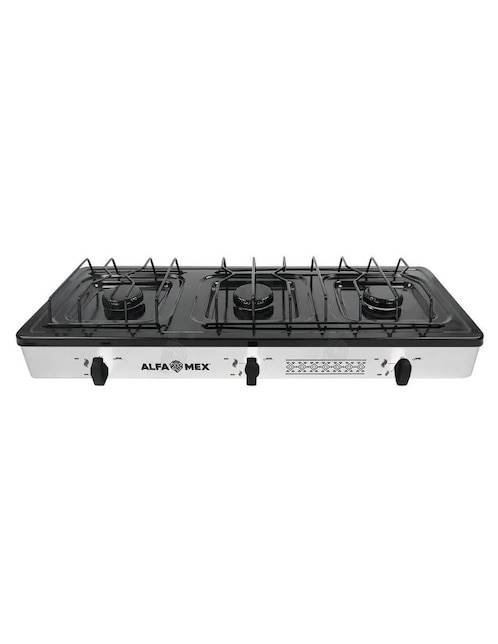 Parrilla de gas Alfamex 611-6-blanco de acero inoxidable