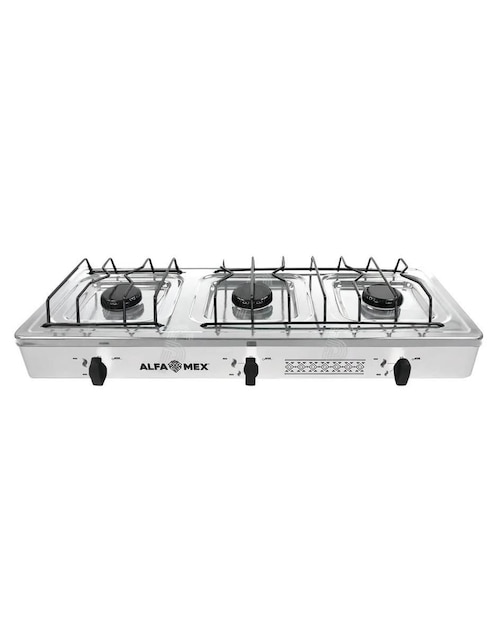 Parrilla de gas Alfamex 612-6-blanco de acero inoxidable