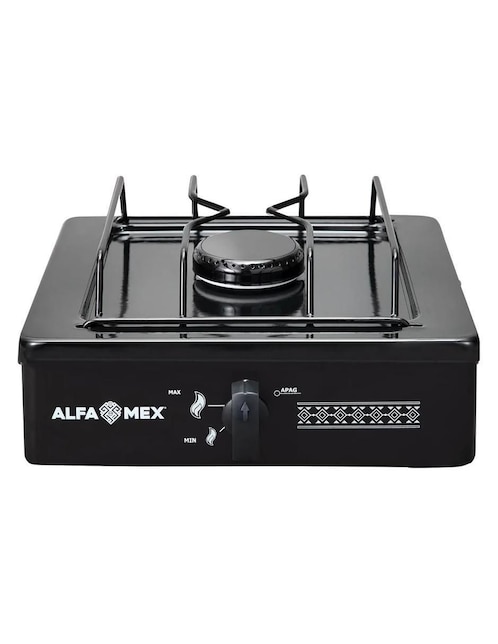 Parrilla de gas Alfamex 603-4-negro de acero inoxidable