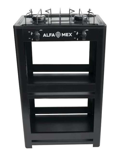 Parrilla de gas Alfamex 403-4-Negro de acero inoxidable