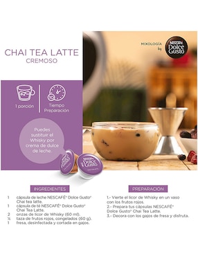 Cápsulas de té de chai Dolce Gusto