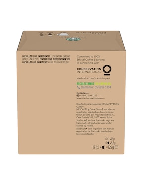 Set de 12 cápsulas café con leche Starbucks Dolce Gusto