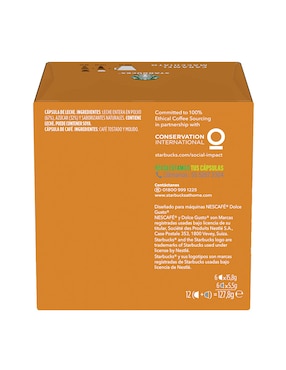 Set de 12 cápsulas café con leche Starbucks Dolce Gusto