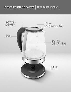 Tetera eléctrica Rca de cristal