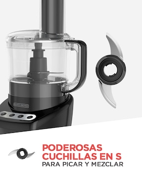Procesador de alimentos Black + Decker cuchillas de acero inoxidable