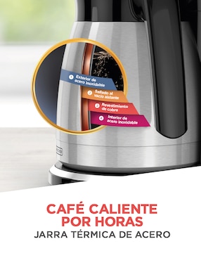 Cafetera de goteo Black + Decker de acero inoxidable