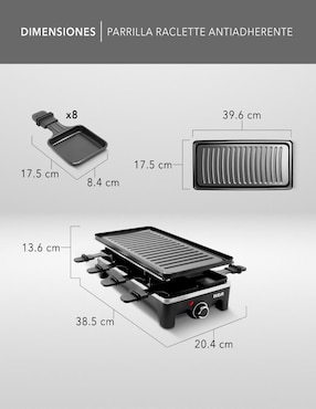 Parrilla eléctrica Rca Reclatte RC-47 de aluminio