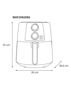 Freidora de aire Midea 3.5 L Maf35N2Seg