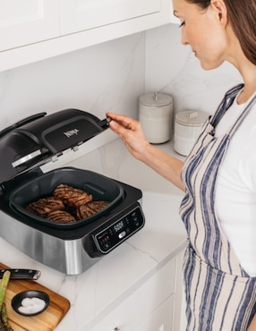 Sartén eléctrico con tapa Ninja de acero inoxidable