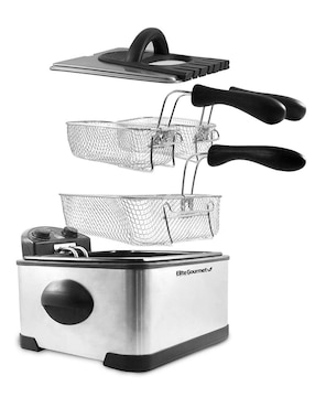 Freidora de aceite con compartimento triple Elite Cuisine Gourmet 4 L Edf-401T