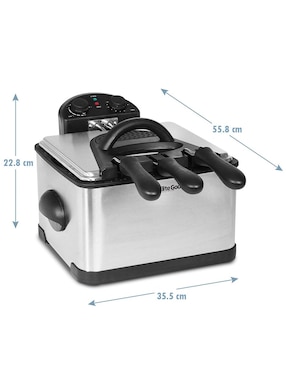 Freidora de aceite con compartimento triple Elite Cuisine Gourmet 4 L Edf-401T