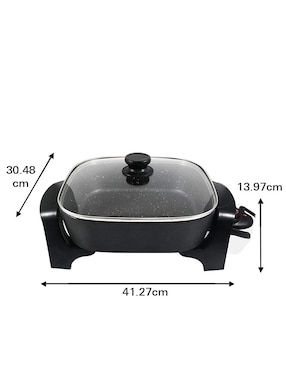 Sartén eléctrico con tapa Elite Cuisine Gourmet acero inoxidable