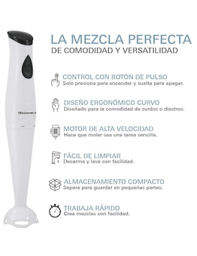 Batidora de inmersión Elite Gourmet Ehb-2425Bl