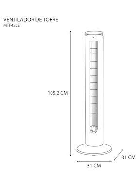 Ventilador de torre Midea con control remoto 5 velocidades