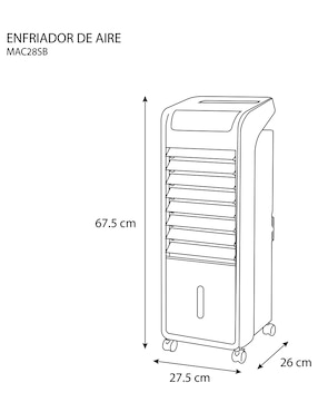 Enfriador de aire portátil Midea frío MAC28SB 127 V