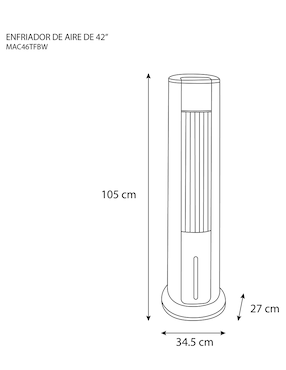 Ventilador de torre Midea con control remoto 3 velocidades