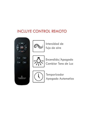 Ventilador de techo Tishman con control remoto 3 velocidades