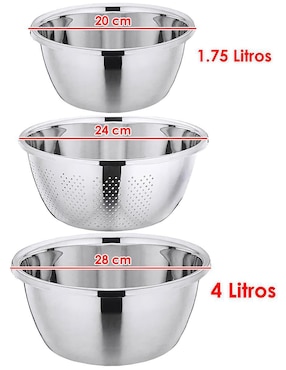 Set de tazones Aquila de acero inoxidable