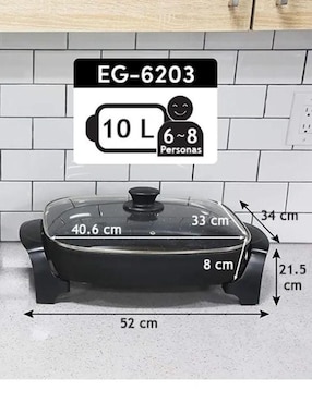Sartén eléctrico con tapa Elite Gourmet de aluminio