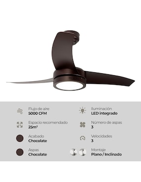 Ventilador de techo Designers con control remoto 3 velocidades
