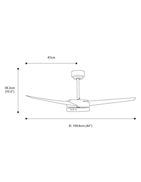 Ventilador de techo Designers con control remoto 3 velocidades