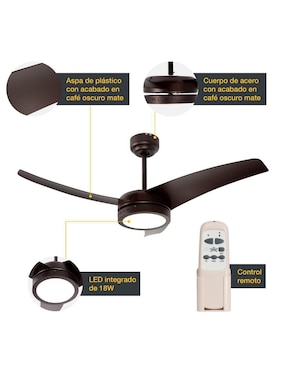 Ventilador de techo Designers con control remoto 3 velocidades
