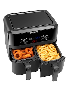 Freidora de aire con compartimento doble Chefman 8 L Rj38-Sqpf-45Tdb-Mx