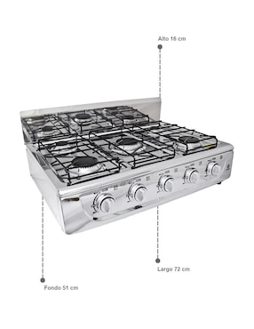 Parrilla Supra 5Q-TA de acero inoxidable