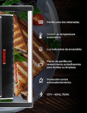 Parrilla eléctrica Daewoo DHG-2673 de acero inoxidable