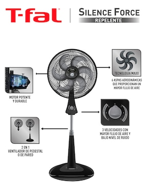 Ventilador de piso T-Fal 3 velocidades