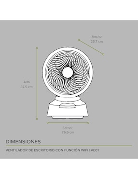 Ventilador de escritorio Avera con control remoto 3 velocidades
