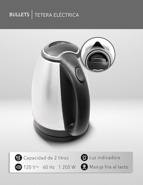 Tetera eléctrica Rca de acero inoxidable