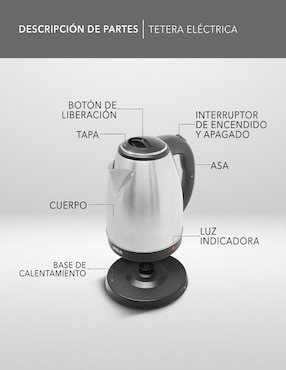 Tetera eléctrica Rca de acero inoxidable