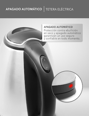 Tetera eléctrica Rca de acero inoxidable