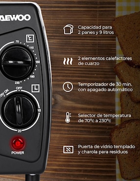 Horno de microondas de convección Daewoo modelo DOT-1645 2 pies cúbicos