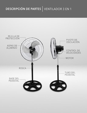 Ventilador 3 en 1 Rca 3 velocidades