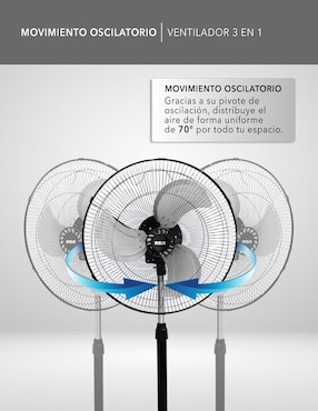 Ventilador 3 en 1 Rca 3 velocidades