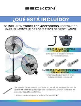 Ventilador de pedestal Beckon 3 velocidades