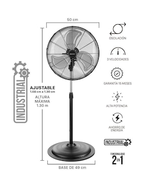 Ventilador de pared Beckon 3 velocidades