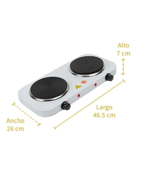 Parrilla eléctrica Iusa IU-2D2000 de acero