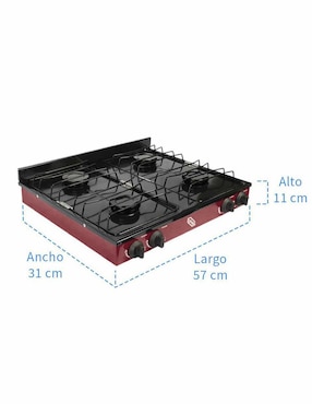 Parrilla Iusa PGLP 4QV de acero