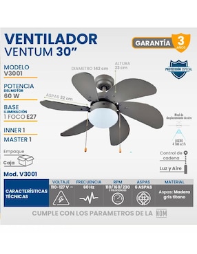 Ventilador de techo Igoto 3 velocidades