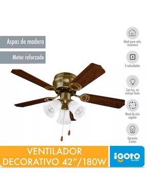 Ventilador de techo Igoto 3 velocidades