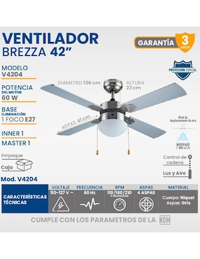 Ventilador de techo Igoto 3 velocidades